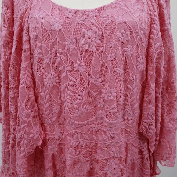 The Pyramid Collection Pink Lace Blouse - Picture 7 of 16